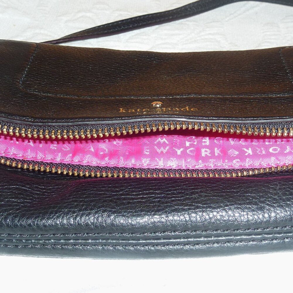 Excellent Kate Spade Black Leather Crossbody Purse - Picture 7 of 7